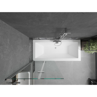 Mexen Cube vana 180x80cm panel + zástěna 80 cm, transparent, chrom 550518080X9208020100