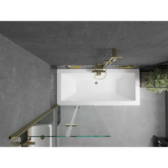 Mexen Cube vana 180x80cm panel + zástěna 80 cm, průhledná, zlatá 550518080X9208025000