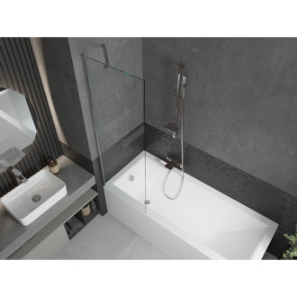 Mexen Cubik vana 170x70cm panel + zástěna 60 cm, transparent, chrom 550317070X9506000001