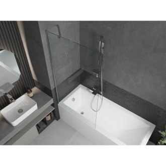 Mexen Cubik vana 170x70cm panel + zástěna 90 cm, transparent, chrom 550317070X9509000001