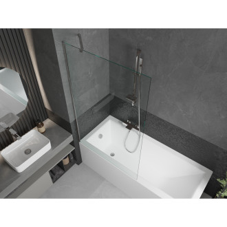 Mexen Cubik vana 170x70cm panel + zástěna 100 cm, transparent, chrom 550317070X9510000001