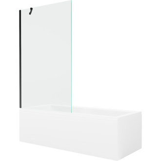 Mexen Cubik vana 170x70cm panel + zástěna 100 cm, průhledná, černá 550317070X9510000070