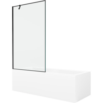 Mexen Cubik vana 170x70 cm s panelem a zástěnou 100 cm, černý vzor 550317070X9510007070