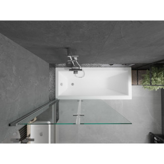Mexen Cubik vana 170x70cm panel + zástěna 100 cm, transparent, chrom 550317070X9210020100
