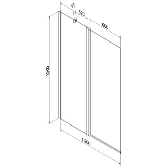 Mexen Cubik vana 160x70 cm panel a zástěna 120 cm, transparent, zlatá 550316070X9412115000