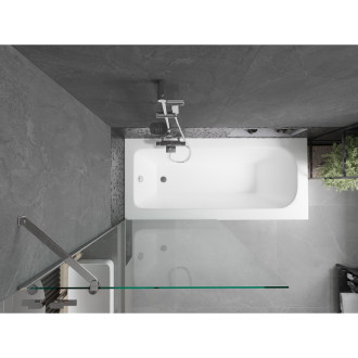 Mexen Vega vana 150x70cm panel + zástěna 90 cm, transparent, chrom 550115070X9509000001