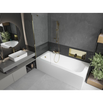 Mexen Vega vana 150x70cm panel + zástěna 70 cm, transparent, zlatá 550115070X9507000050