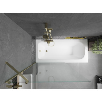 Mexen Vega vana 150x70cm panel + zástěna 100 cm, transparent, zlatá 550115070X9510000050