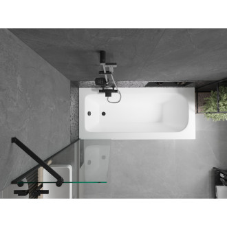 Mexen Vega vana 150x70cm panel + zástěna 50 cm, průhledná, černá 550115070X9505000070