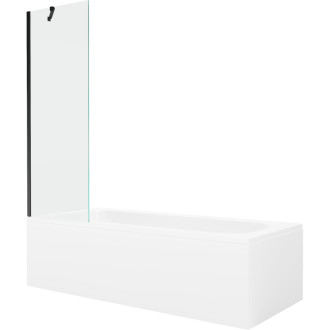 Mexen Vega vana 150x70cm panel + zástěna 60 cm, průhledná, černá 550115070X9506000070