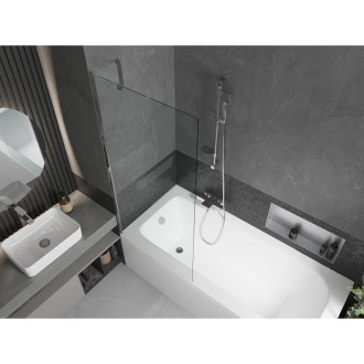 Mexen Vega vana 170x70cm panel + zástěna 80 cm, transparent, chrom 550117070X9508000001