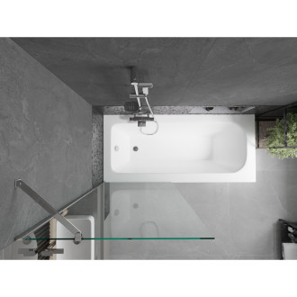 Mexen Vega vana 170x70cm panel + zástěna 80 cm, transparent, chrom 550117070X9508000001