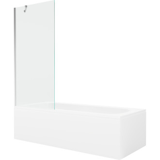 Mexen Vega vana 180x80cm panel + zástěna 80 cm, transparent, chrom 550118080X9508000001
