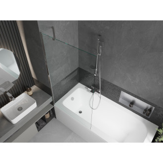 Mexen Vega vana 180x80cm panel + zástěna 90 cm, transparent, chrom 550118080X9509000001