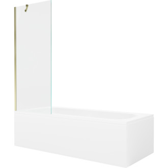 Mexen Vega vana 180x80cm panel + zástěna 70 cm, průhledná, zlatá 550118080X9507000050