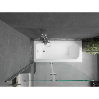 Mexen Vega vana 170x70cm panel + zástěna 120 cm, transparent, chrom 550117070X9212020100