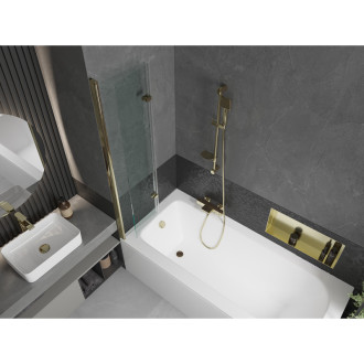 Mexen Vega vana 170x70cm panel + zástěna 80 cm, transparent, zlatá 550117070X9208025000