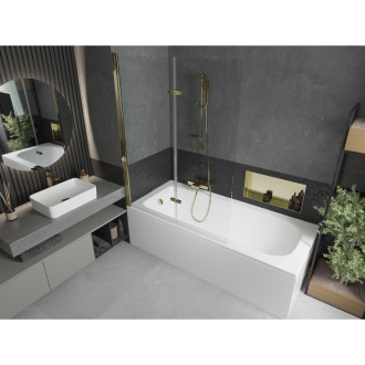 Mexen Vega vana 170x70cm panel + zástěna 120 cm, transparent, zlatá 550117070X9212025000