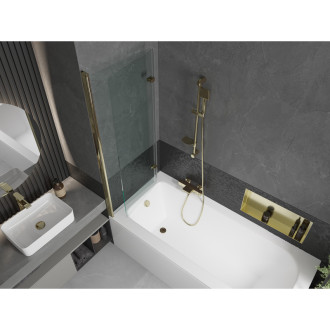 Mexen Vega vana 170x70cm panel + zástěna 120 cm, transparent, zlatá 550117070X9212025000