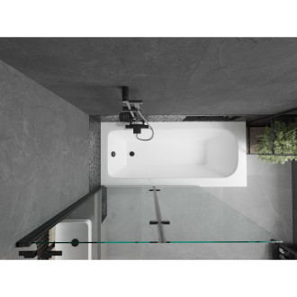 Mexen Vega vana 170x70cm panel + zástěna 120 cm, průhledná, černá 550117070X9212027000