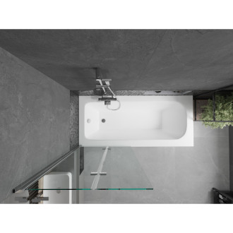 Mexen Vega vana 180x80cm panel + zástěna 80 cm, transparent, chrom 550118080X9208020100