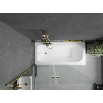 Mexen Vega vana 180x80cm panel + zástěna 120 cm, transparent, zlatá 550118080X9212025000