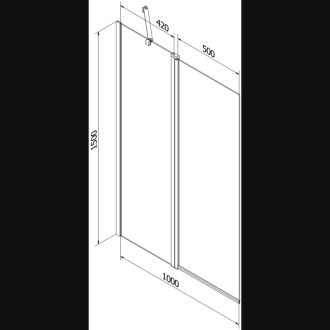 Mexen Vega vana 150x70 cm s panelem a zástěnou 100 cm, černý vzor 550115070X9410117070