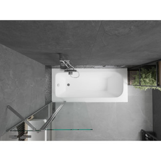 Mexen Vega vana 170x70cm panel + zástěna 80 cm, transparent, chrom 550117070X9408110100