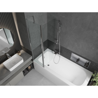 Mexen Vega vana 170x70cm panel + zástěna 100 cm, transparent, chrom 550117070X9410110100