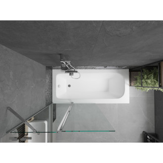 Mexen Vega vana 170x70cm panel + zástěna 100 cm, transparent, chrom 550117070X9410110100
