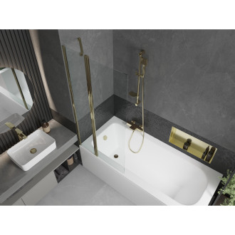 Mexen Vega vana 170x70cm panel + zástěna 80 cm, průhledná, zlatá 550117070X9408115000