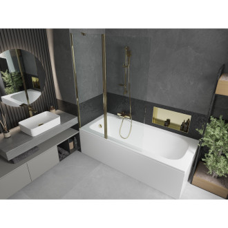 Mexen Vega vana 170x70cm panel + zástěna 120 cm, průhledná, zlatá 550117070X9412115000