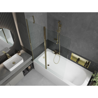 Mexen Vega vana 170x70cm panel + zástěna 120 cm, průhledná, zlatá 550117070X9412115000