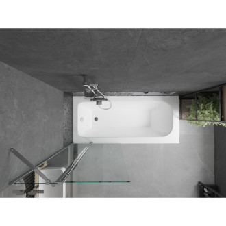 Mexen Vega vana 180x80cm panel + zástěna 80 cm, transparent, chrom 550118080X9408110100