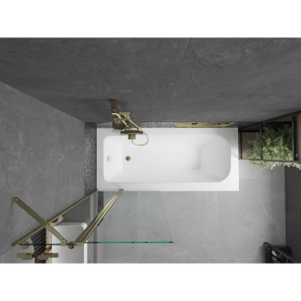 Mexen Vega vana 180x80cm panel + zástěna 80 cm, transparent, zlatá 550118080X9408115000