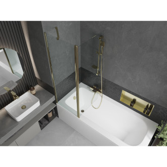 Mexen Vega vana 180x80cm panel + zástěna 120 cm, průhledná, zlatá 550118080X9412115000