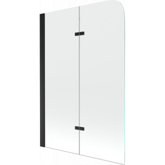 Mexen Felix 2-křídlá vanová zástěna 80 x 140 cm, černá - 890-080-002-70-00