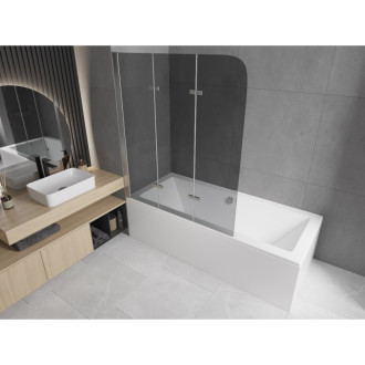 Mexen Felix 3-křídlá vanová zástěna 120 x 140 cm, grafit, chrom - 890-120-003-01-40