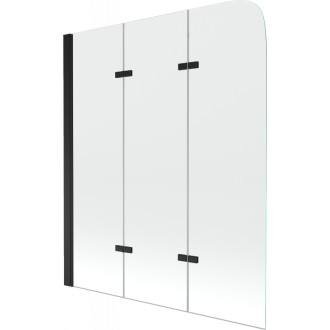 Mexen Felix 3-křídlá vanová zástěna 120 x 140 cm, transparentní, černá - 890-120-003-70-00