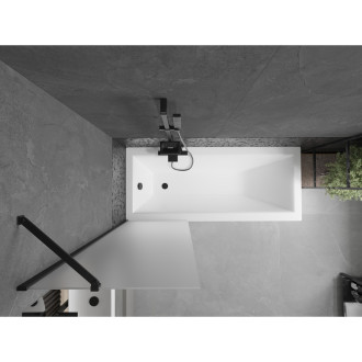 Mexen Next vanová zástěna jednokřídlá 60 x 150 cm, mráz, černá - 895-060-000-00-30-70