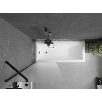 Mexen Next vanová zástěna jednokřídlá 70 x 150 cm, mráz, černá - 895-070-000-00-30-70