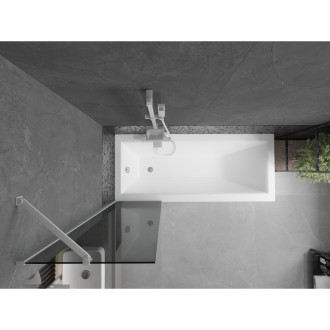 Mexen Next vanová zástěna jednokřídlá 50 x 150 cm, grafitová, bílá - 895-050-000-00-40-20