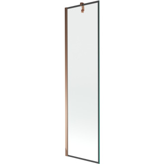 Mexen Next vanová zástěna jednokřídlá 50 x 150 cm, černý vzor, růžové zlato - 895-050-000-00-70-60