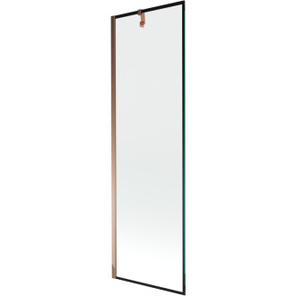 Mexen Next vanová zástěna jednokřídlá 60 x 150 cm, černý vzor, růžové zlato - 895-060-000-00-70-60