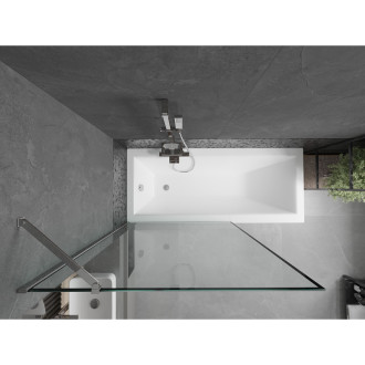 Mexen Next vanová zástěna jednokřídlá 70 x 150 cm, černý vzor, chrom 895-070-000-00-70-01