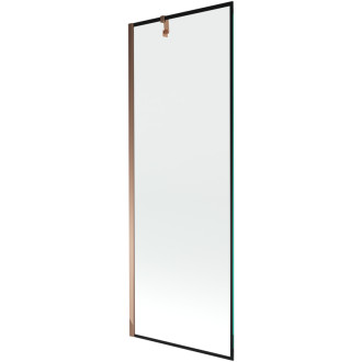 Mexen Next vanová zástěna jednokřídlá 70 x 150 cm, černý vzor, růžové zlato - 895-070-000-00-70-60