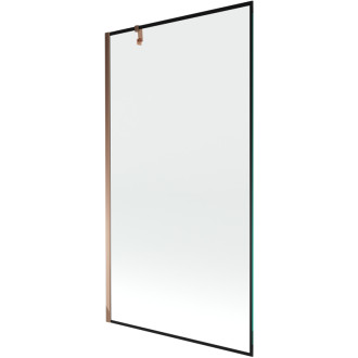 Mexen Next vanová zástěna jednokřídlá 100 x 150 cm, černý vzor, růžové zlato - 895-100-000-00-70-60