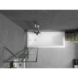 Mexen Next vanová zástěna jednokřídlá 50 x 150 cm, černý vzor, chrom 895-050-000-00-77-01