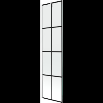 Mexen Next vanová zástěna jednokřídlá 50 x 150 cm, černý vzor, bílá - 895-050-000-00-77-20