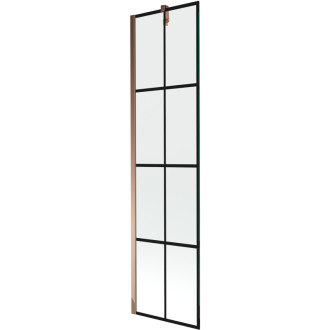 Mexen Next vanová zástěna jednokřídlá 50 x 150 cm, černý vzor, růžové zlato - 895-050-000-00-77-60